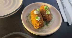 Croquettes with barley   at Ballard's in Thornbury