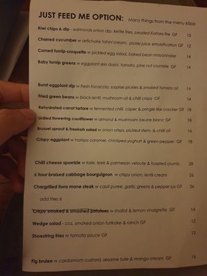 March 2025 menu at Ballard's in Thornbury