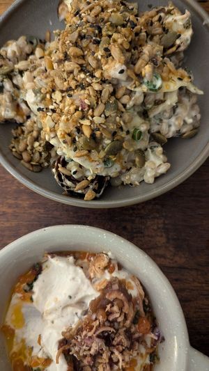 Brussel sprout and freekah salad $16.00: ok at Ballard's in Thornbury