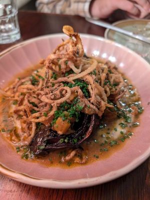 6-hour braised bourguignon cabbage with crispy onions at Ballard's in Thornbury