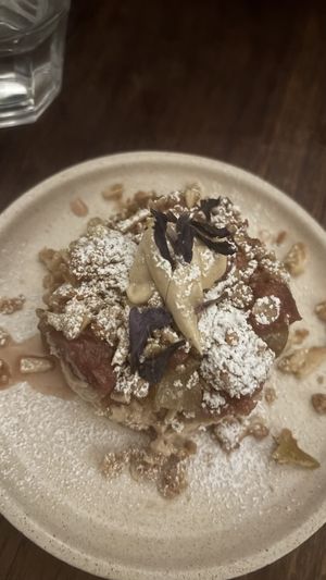 Pear and quince crumble  at Ballard's in Thornbury