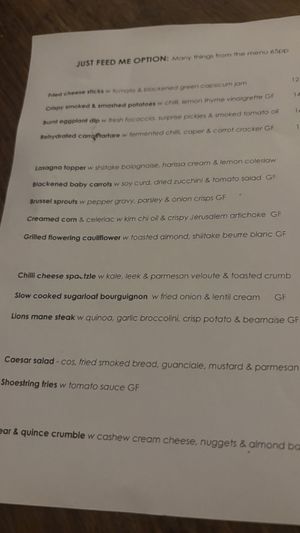 Menu  at Ballard's in Thornbury