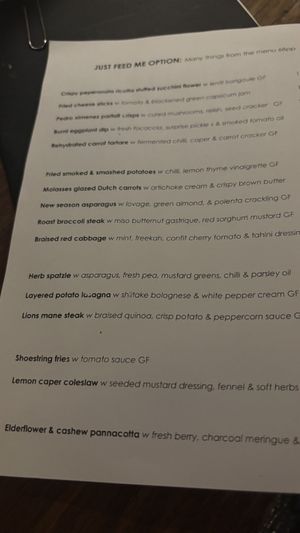 Menu  at Ballard's in Thornbury