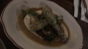 Zucchini flowers. Incredible   at Ballard's in Thornbury