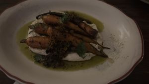 Maple glazed carrots  at Ballard's in Thornbury