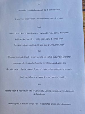 Set menu Valentines Day 2026 at Ballard's in Thornbury