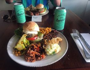 All you can eat vegan bbq buffet $25 at Ballard's in Thornbury