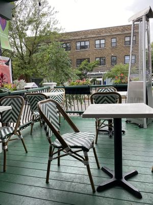 Outdoor seating   at Hello 123 in Montreal