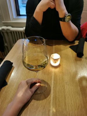 White wine at Hello 123 in Montreal