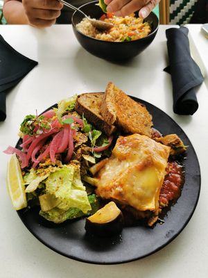 Lasagna at Hello 123 in Montreal