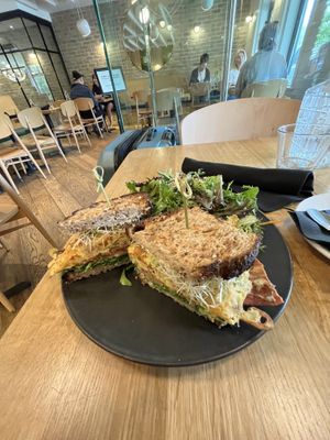 vegan breakfast sandwich   at Hello 123 in Montreal