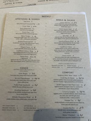 menu   at Hello 123 in Montreal