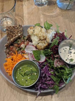 Tahini cauliflower at Hello 123 in Montreal