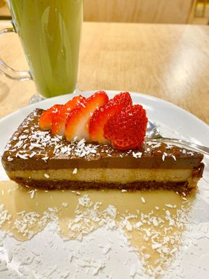 Vegan mocha cheesecake  at Hello 123 in Montreal