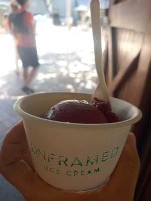 Vegan Beetroot chocolate ice cream! at Unframed Ice Cream in Cape Town