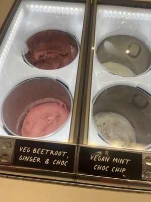 Raspberry coconut sign missing on offer too  at Unframed Ice Cream in Cape Town