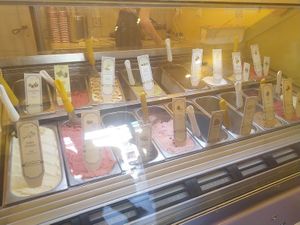 Not all options are vegan - ask the staff at Levendula Kezmuves Fagylaltozo in Budapest