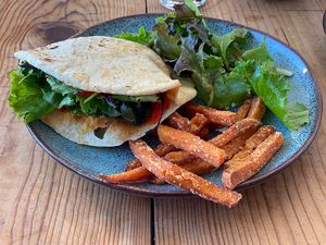 Vegan pita  at The Elska Kitchen in Aljezur