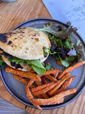 Vegan pita at The Elska Kitchen in Aljezur