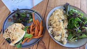 Pita and Mac and cheese  at The Elska Kitchen in Aljezur