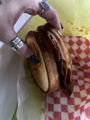 Bacon grilled cheese  at Galaxy Rune in Seattle