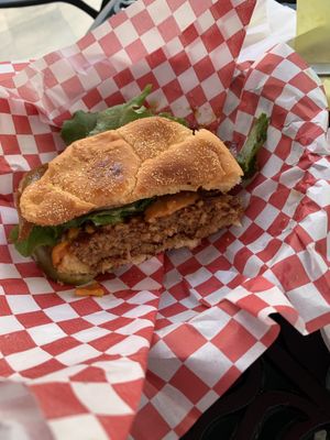 Bacon burger at Galaxy Rune in Seattle