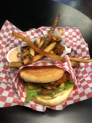 Hellboy + fries at Galaxy Rune in Seattle