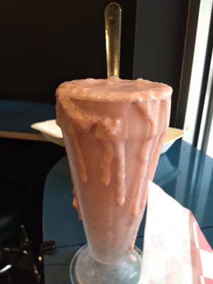 Strawberry milkshake at Galaxy Rune in Seattle