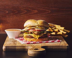 Bacon Cheeseburger

We make our own bacon and our own burgers.  The best! at Galaxy Rune in Seattle