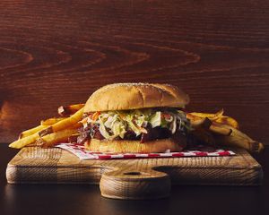 BBQ Pulled Pork Sandwich

Made with our BBQ sauce, whole textured soybean, and our house coleslaw.  Significantly better than jackfruit. at Galaxy Rune in Seattle