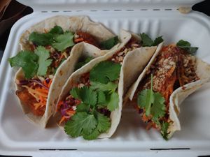 Bangkok tacos - delish!! at Foodhisattva in Cleveland Heights