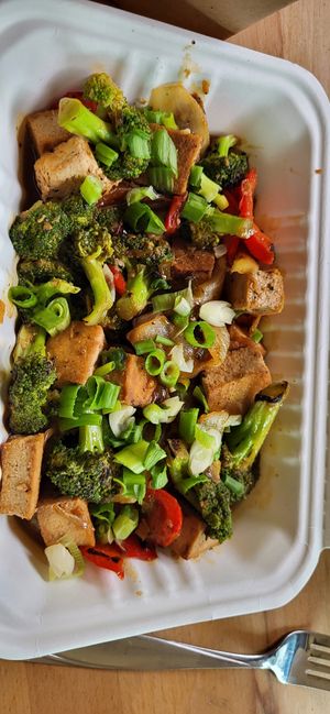 General tsos with sensei tofu at Foodhisattva in Cleveland Heights