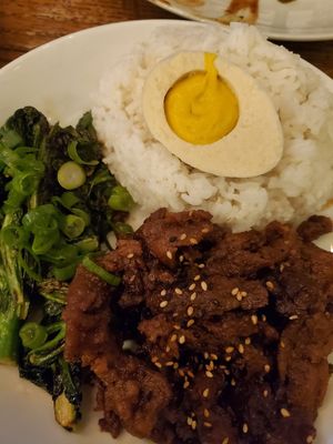 Looks like I've got a new favorite vegan spot. I've never had anything like it. Less than $50 for all of this plus 3 drinks. 

The flavors were perfectly balanced. Everything was f at Foodhisattva in Cleveland Heights