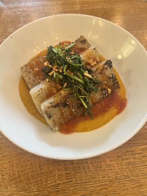 Daikon cakes  at Foodhisattva in Cleveland Heights