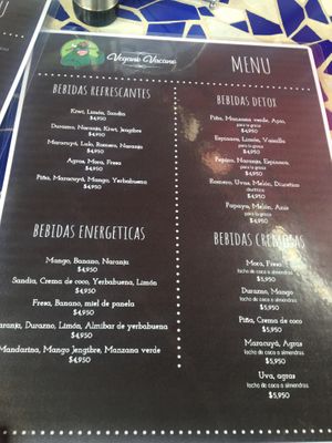 Menu 2/4 at Vegano Vacano in Bucaramanga
