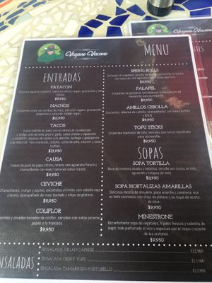 Menu 3/4 at Vegano Vacano in Bucaramanga