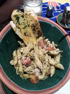 Pasta penne al pesto. ¡Deliciosa! at Vegano Vacano in Bucaramanga