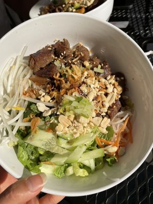 #48 Vermicelli bowl w/ veggie BBQ pork, herbs & veggies (Bun thit nuong) at Hoa Dang Vegetarian Restaurant in San Jose
