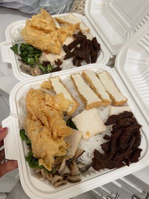 Pho - when you ask for no faux meats and extra vegetables and get some sort of faux meat, fried tofu and no vegetables and you just got home and the restaurant is now closed lol at Hoa Dang Vegetarian Restaurant in San Jose