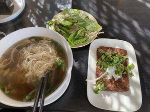 Pho dap. The fried “beef” was delicious   at Hoa Dang Vegetarian Restaurant in San Jose