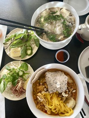 Pho and mi quang. Authentic Vietnamese flavors!! at Hoa Dang Vegetarian Restaurant in San Jose