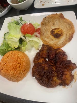 Chicken tomato rice with “egg”😲 at Hoa Dang Vegetarian Restaurant in San Jose