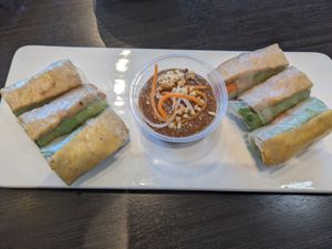 Autumn rolls at Hoa Dang Vegetarian Restaurant in San Jose