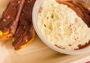 The dark chocolate mousse was delectable! 😋 at Nic's on Beverly in Los Angeles