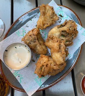 Tempura Maitake Mushrooms  at Nic's on Beverly in Los Angeles