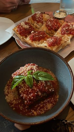 Lasagne & Pizza  at Nic's on Beverly in Los Angeles