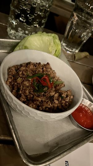 Taco cups  at Nic's on Beverly in Los Angeles