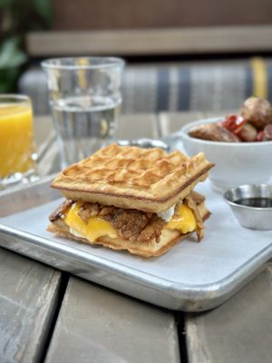 The Waffler Sandwich  at Nic's on Beverly in Los Angeles