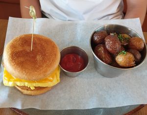 breakfast sandwich at Nic's on Beverly in Los Angeles