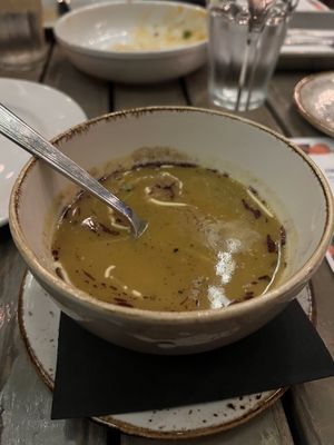 Squash soupp #Veganuary at Nic's on Beverly in Los Angeles